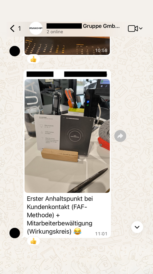 RWKMP Referenz - WhatsApp Chat Screenshot