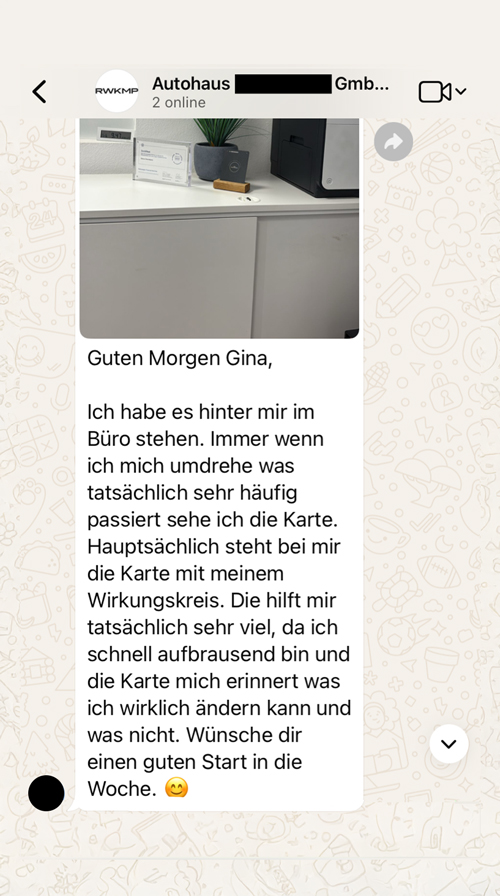 RWKMP Referenz - WhatsApp Chat Screenshot