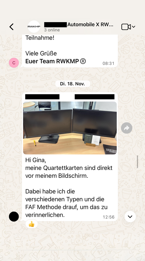 RWKMP Referenz - WhatsApp Chat Screenshot