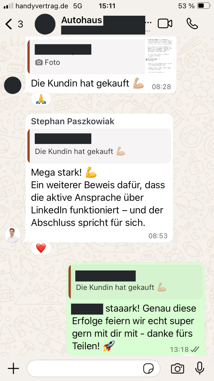 RWKMP Referenz - WhatsApp Chat Screenshot