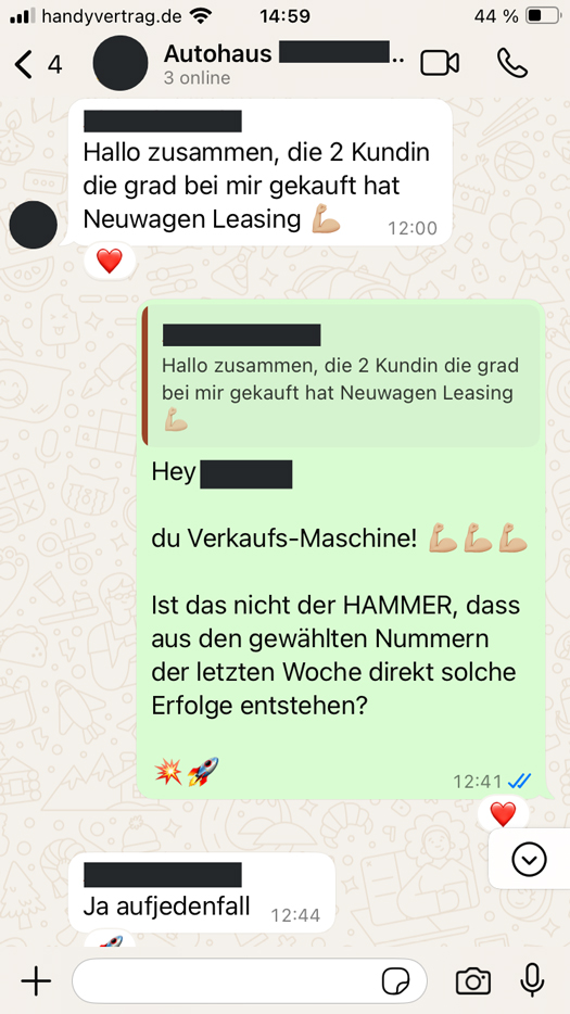 RWKMP Referenz - WhatsApp Chat Screenshot