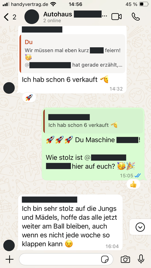 RWKMP Referenz - WhatsApp Chat Screenshot