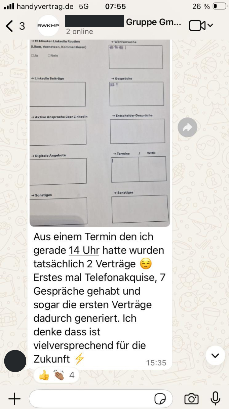 RWKMP Referenz - WhatsApp Chat Screenshot