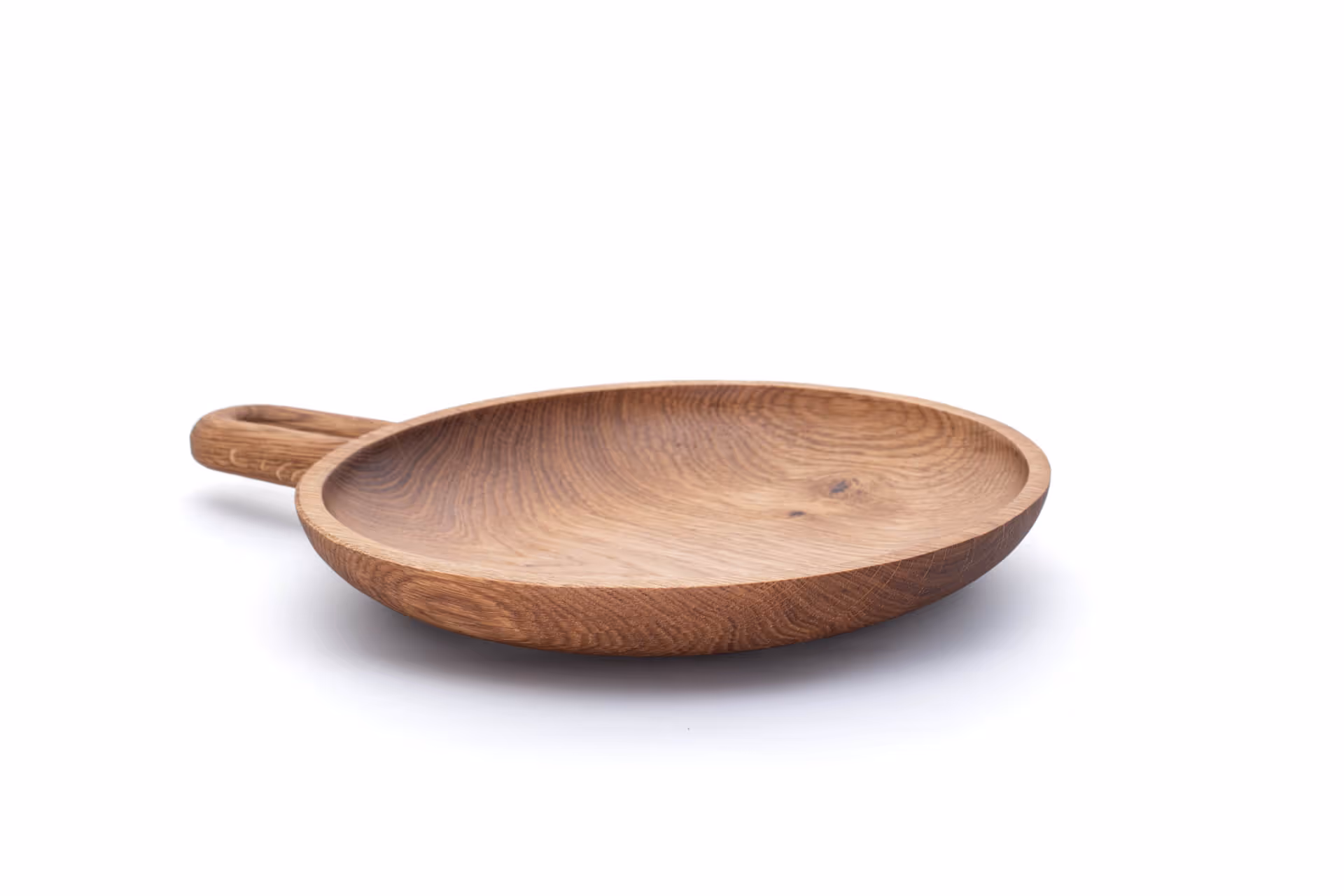Oiled oak serving tray with handle by Anonymia