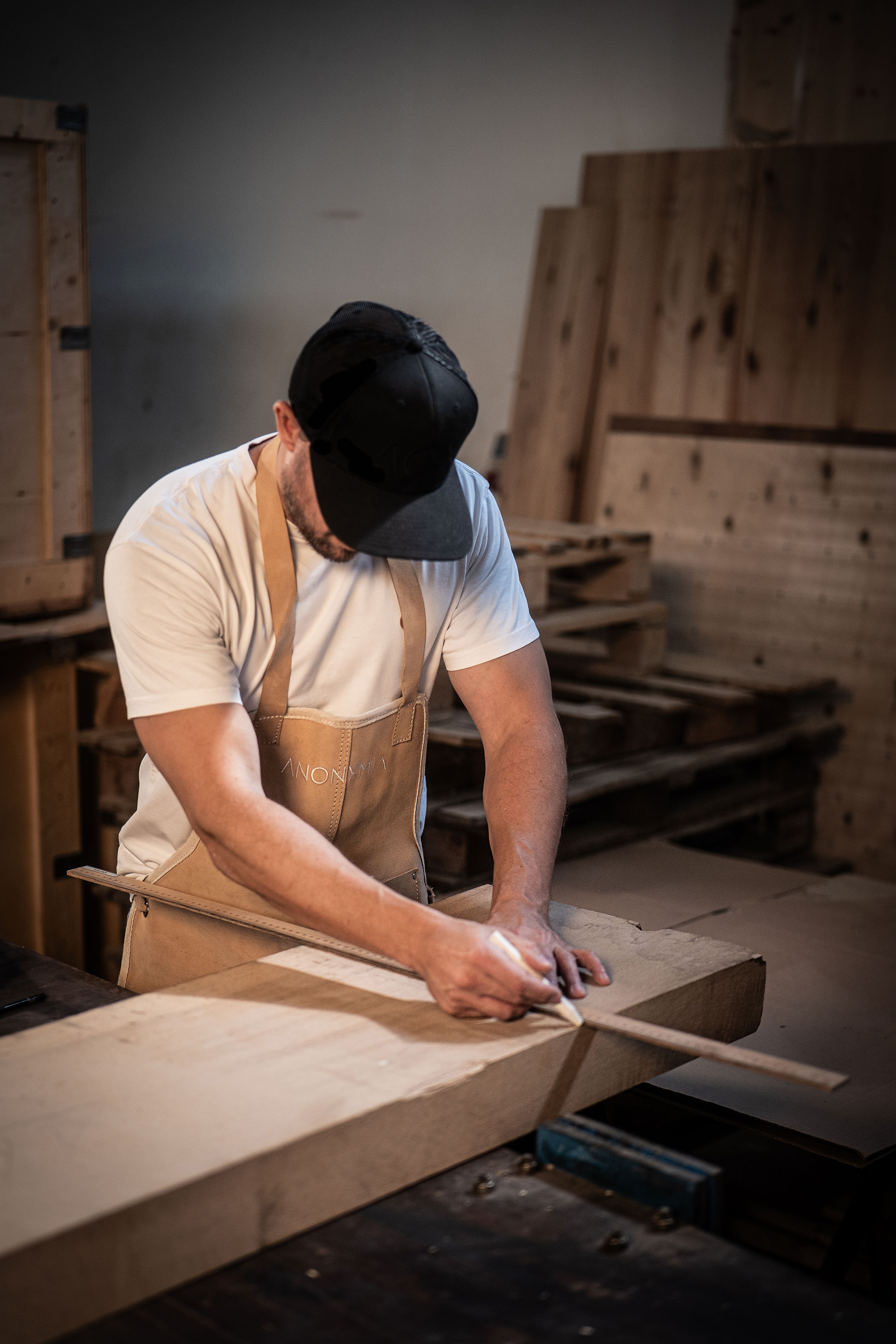 Anonymia handmade wooden furniture studio workshop in Copenhagen, styled shot
