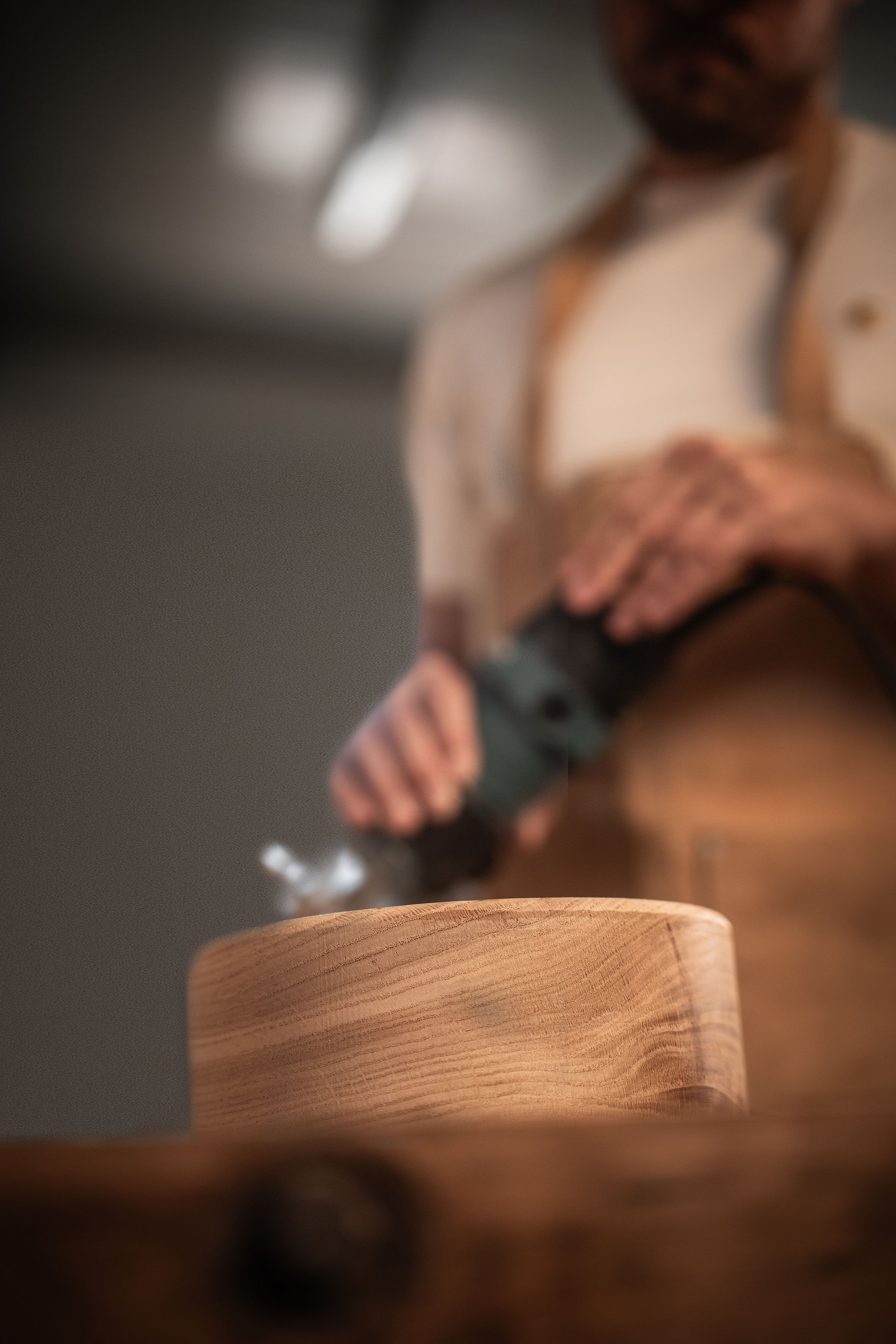 Anonymia handmade wooden furniture studio workshop in Copenhagen, texture close-up