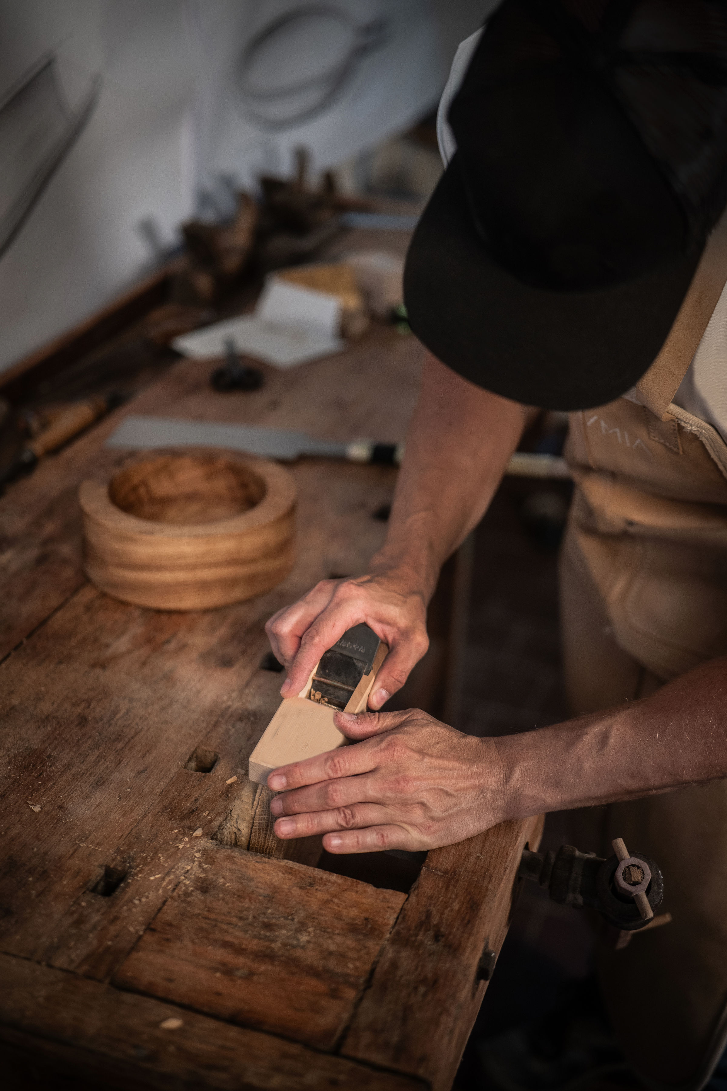 Anonymia handmade wooden furniture studio workshop in Copenhagen, in situ