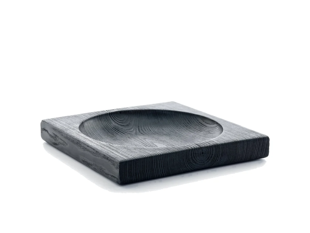 Flit square dish in yakisugi