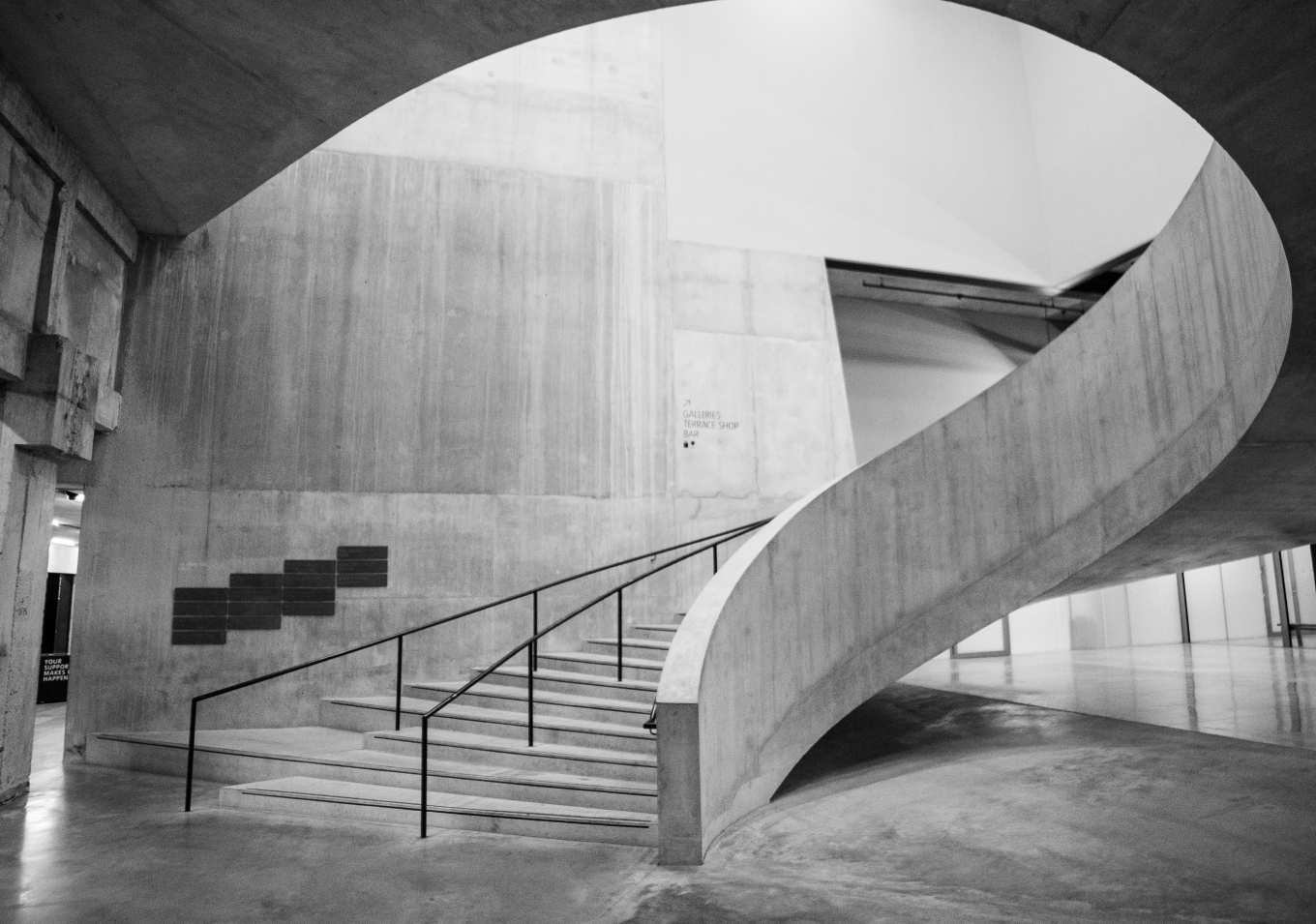 a staircase in a building