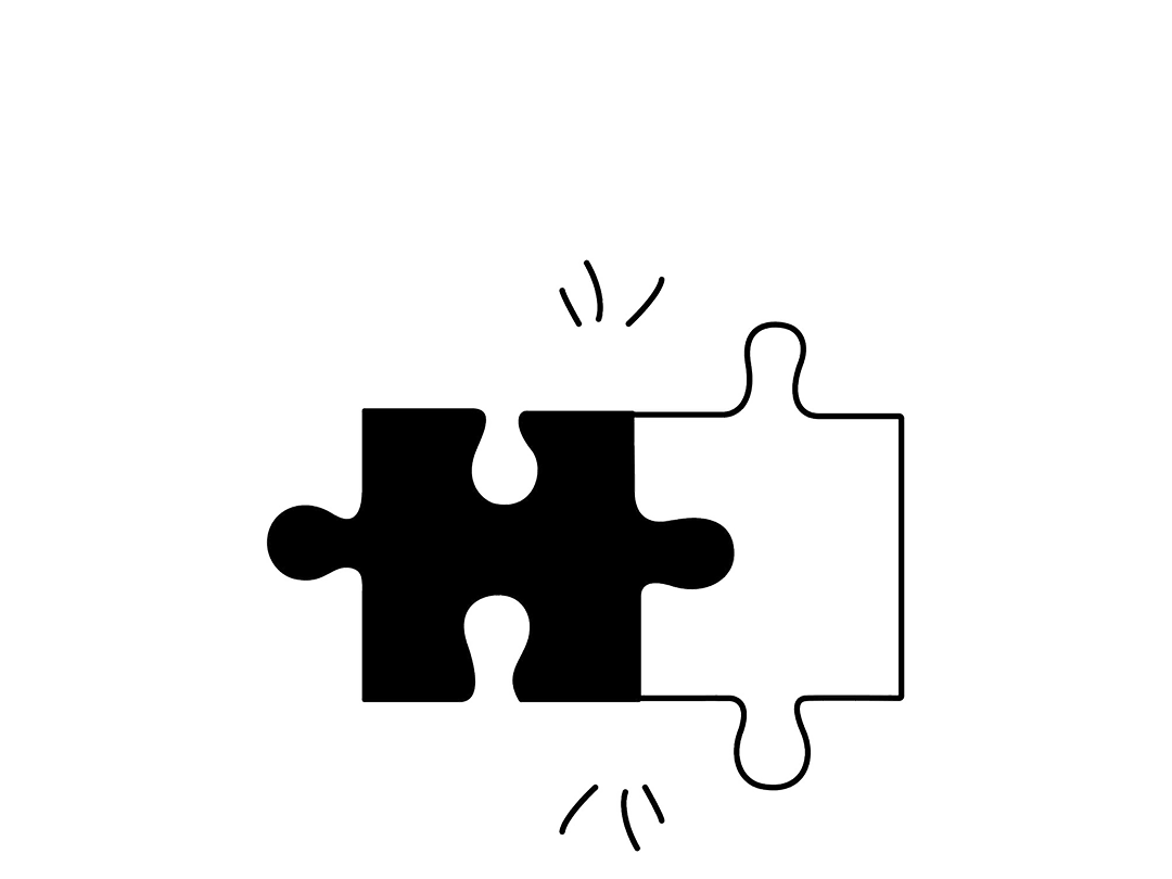 Illustration of two puzzle pieces going together to represent marketing frameworks combining to make a full funnel