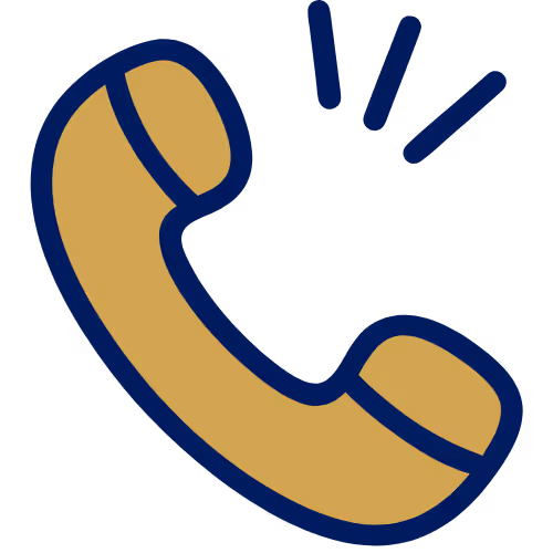 Illustration of a vintage telephone handset with sound lines indicating ringing.