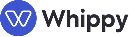 Whippy brand logo with a stylized W inside a circle next to the text Whippy.