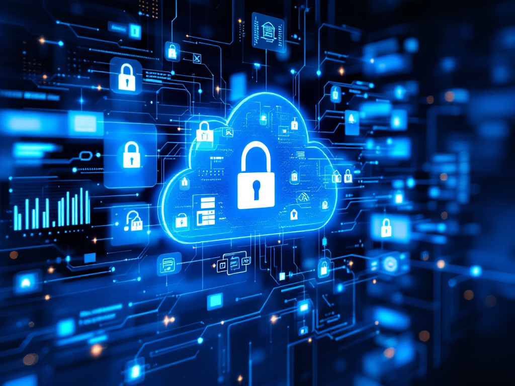 Visual representation of cloud computing security, highlighting advancements in data protection for the future.