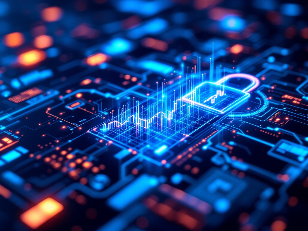 A padlock rests on a circuit board, symbolizing cyber security and data protection in a digital environment.