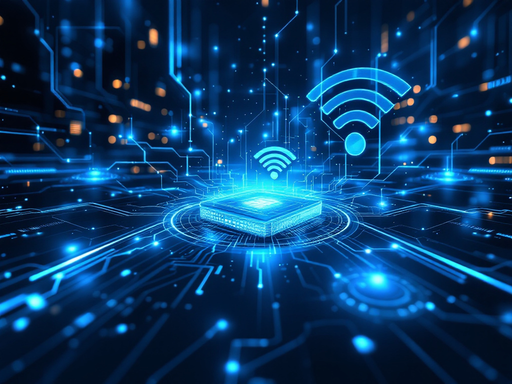 A futuristic concept image representing advanced wireless technology and connectivity innovations.