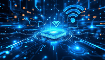A futuristic concept image representing advanced wireless technology and connectivity innovations.