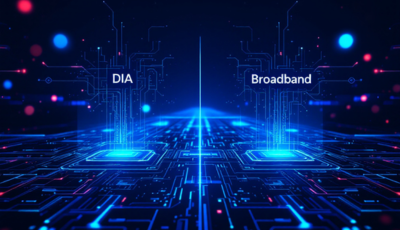 Future concept of DIA and broadband technology, showcasing advanced connectivity and digital infrastructure innovations.