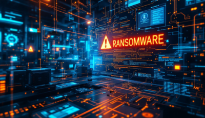 A sign illustrating ransomware, highlighting the threat of data lock and the requirement for ransom payment.