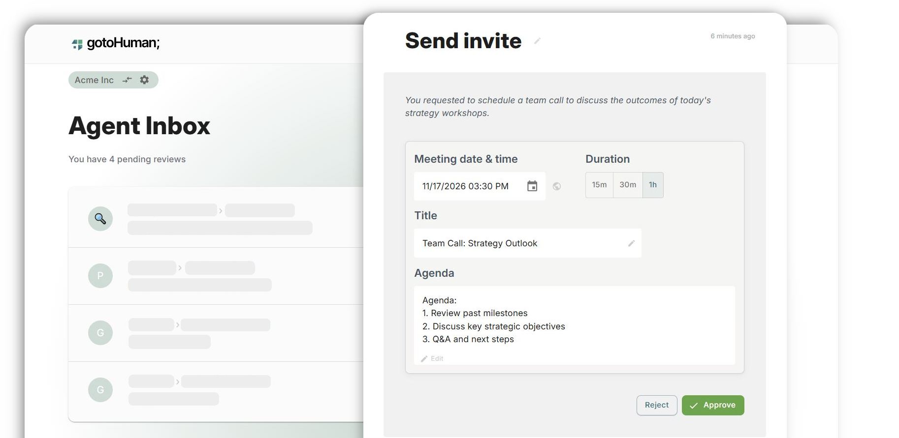 gotoHuman UI demo