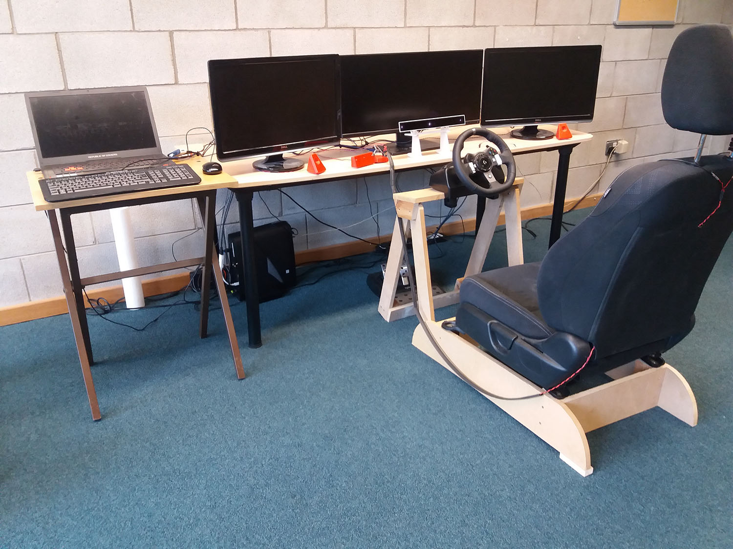 a more polished driver simulation setup