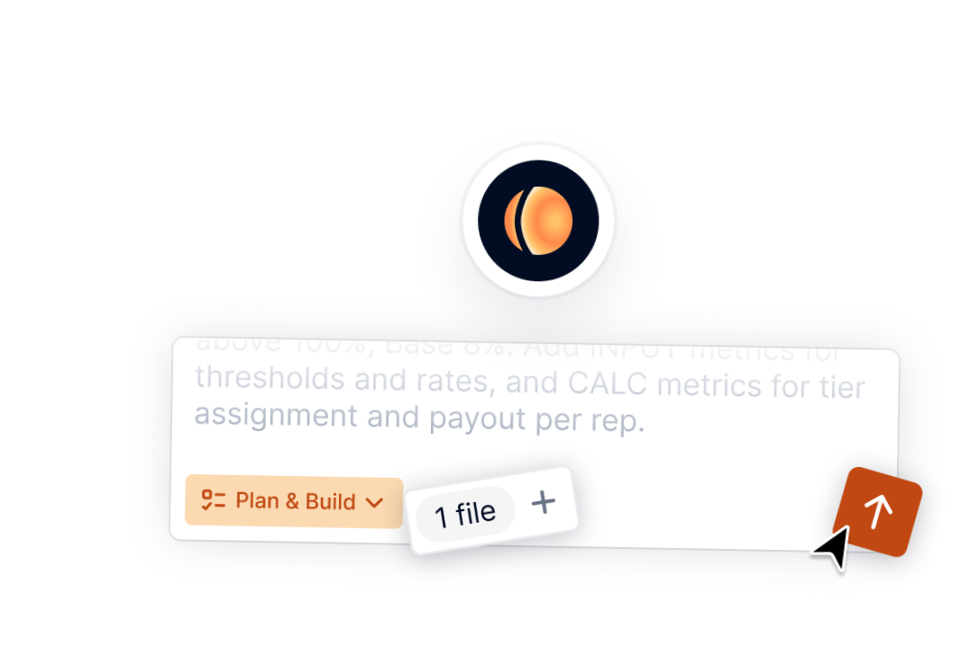 Cursor hovering over an orange button with an upward arrow beside file upload and plan options.