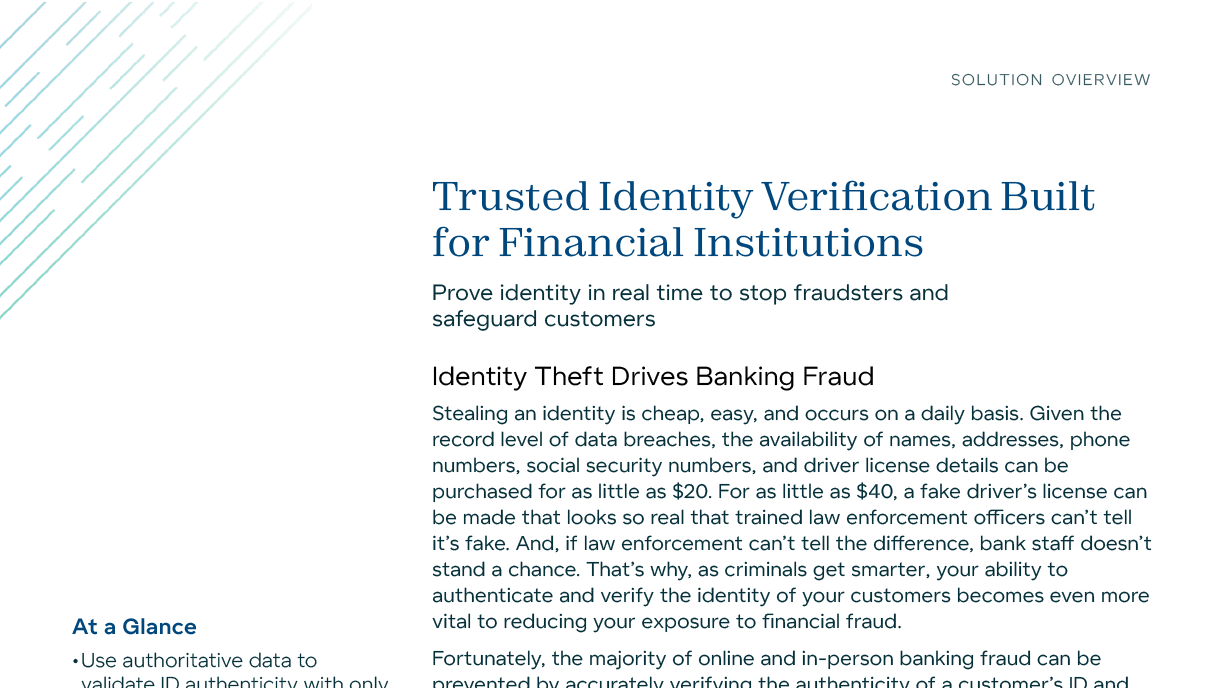 Intellicheck Financial Solution Brief image