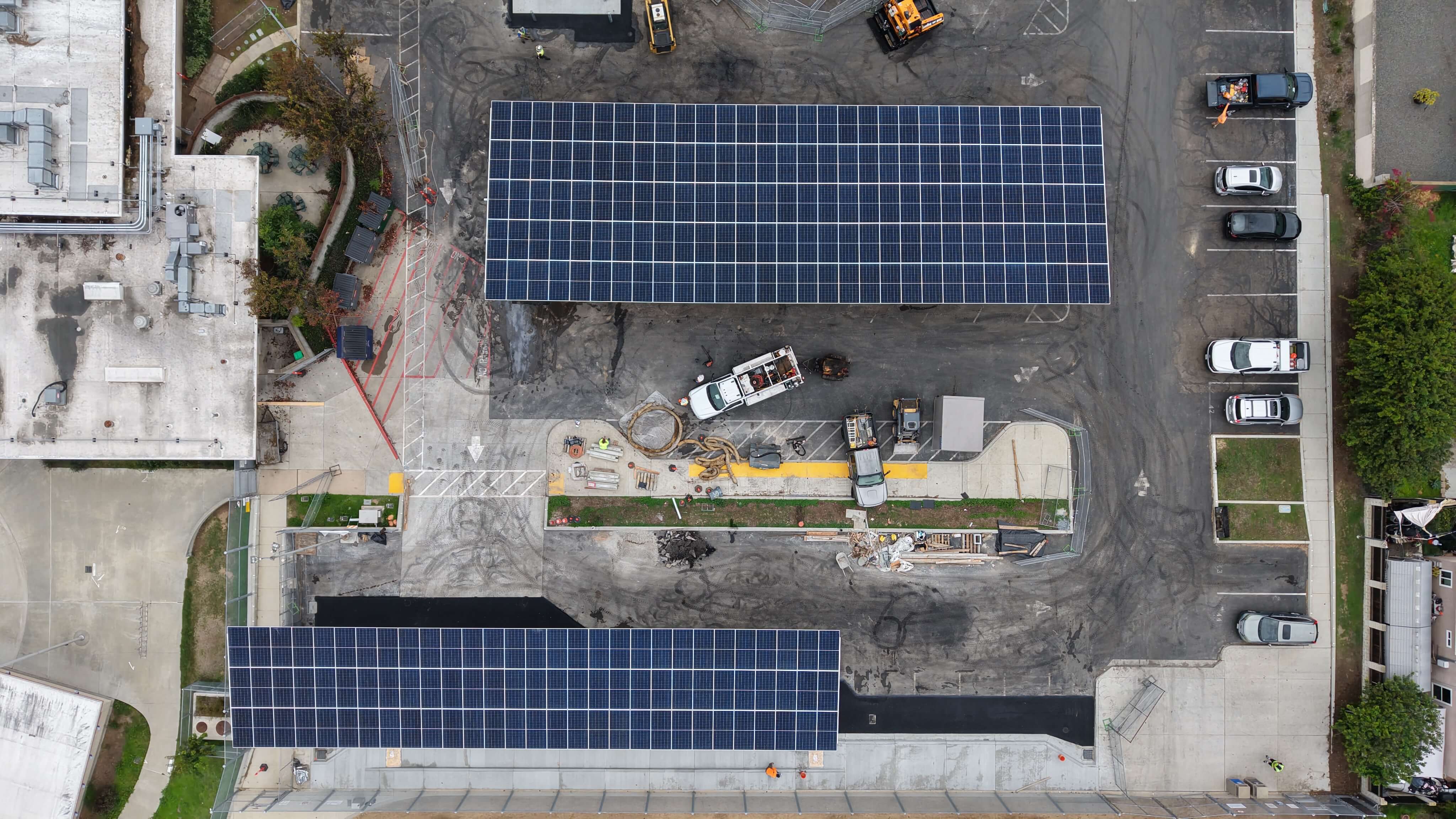Solar carport system at Marvin Elementary School as part of a DSA solar project delivering commercial solar for schools in the SDG&E region.