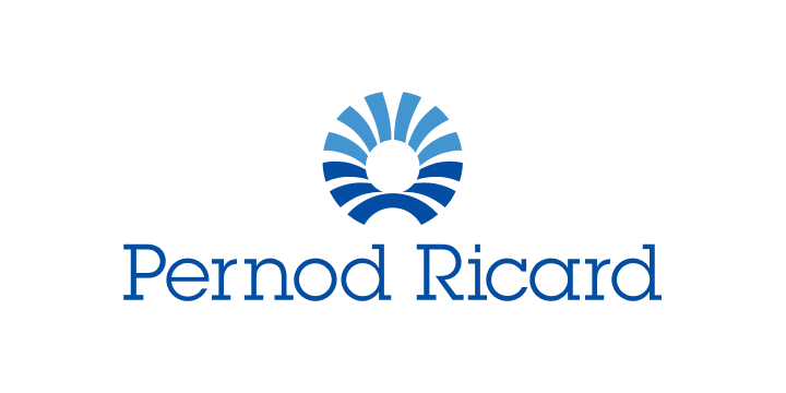 Pernod Ricard company logo with stylized blue circular design above the text.