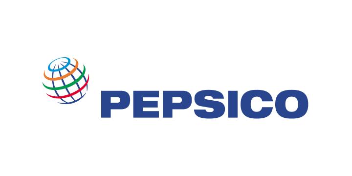 PepsiCo logo with a colorful global globe icon and bold blue PepsiCo text.