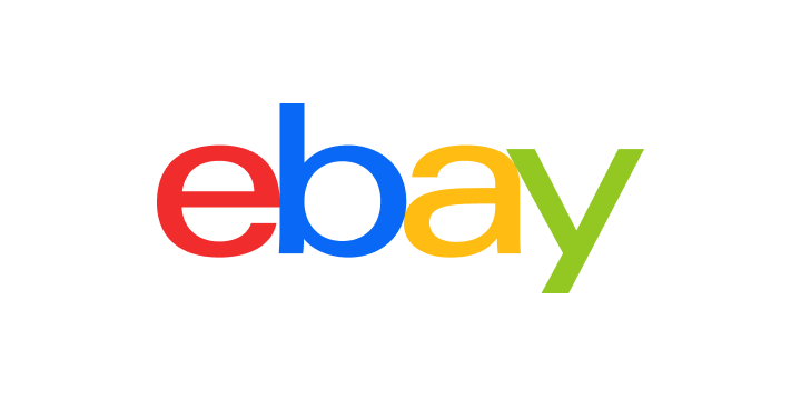 eBay logo with lowercase letters in red, blue, yellow, and green colors.