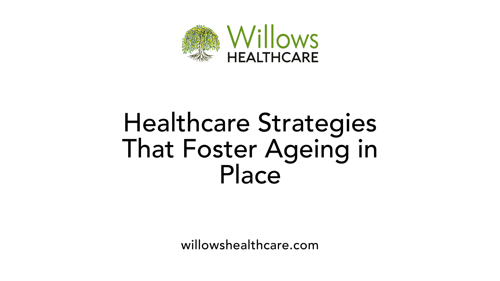 Healthcare Strategies That Foster Ageing in Place
