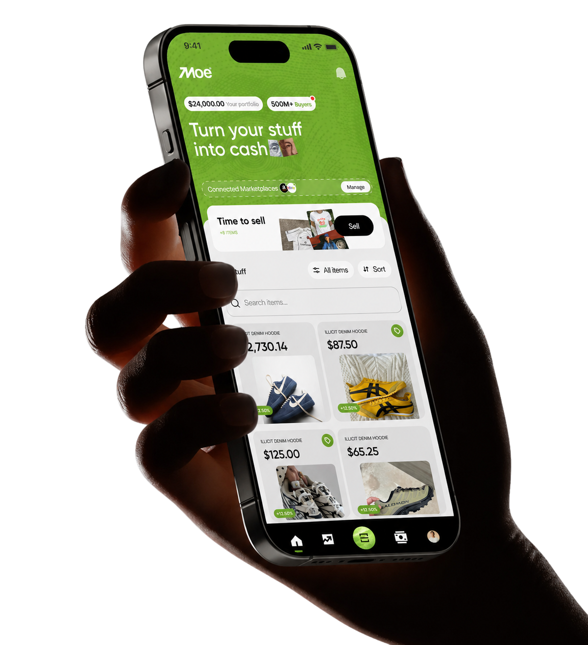 Moe app scanning items