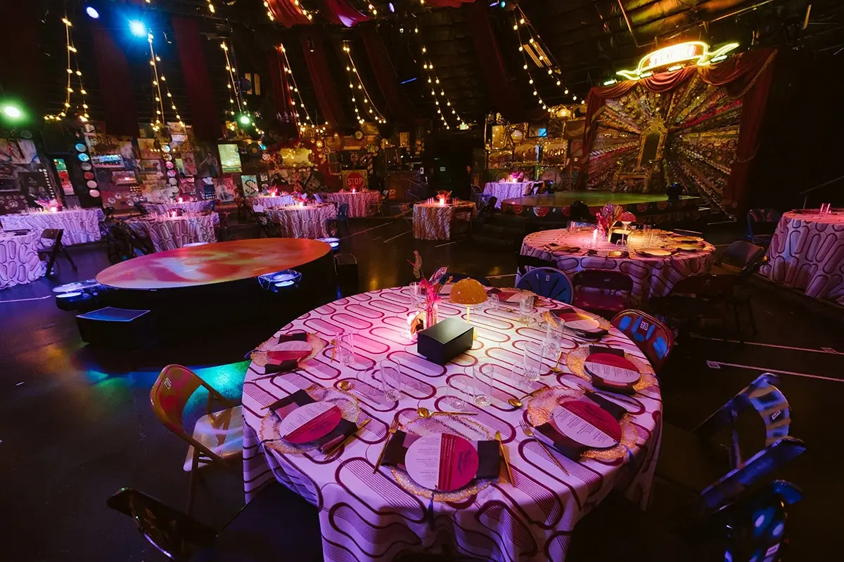 Tables set for Imprint's five-course Maxwell Leadership networking dinner