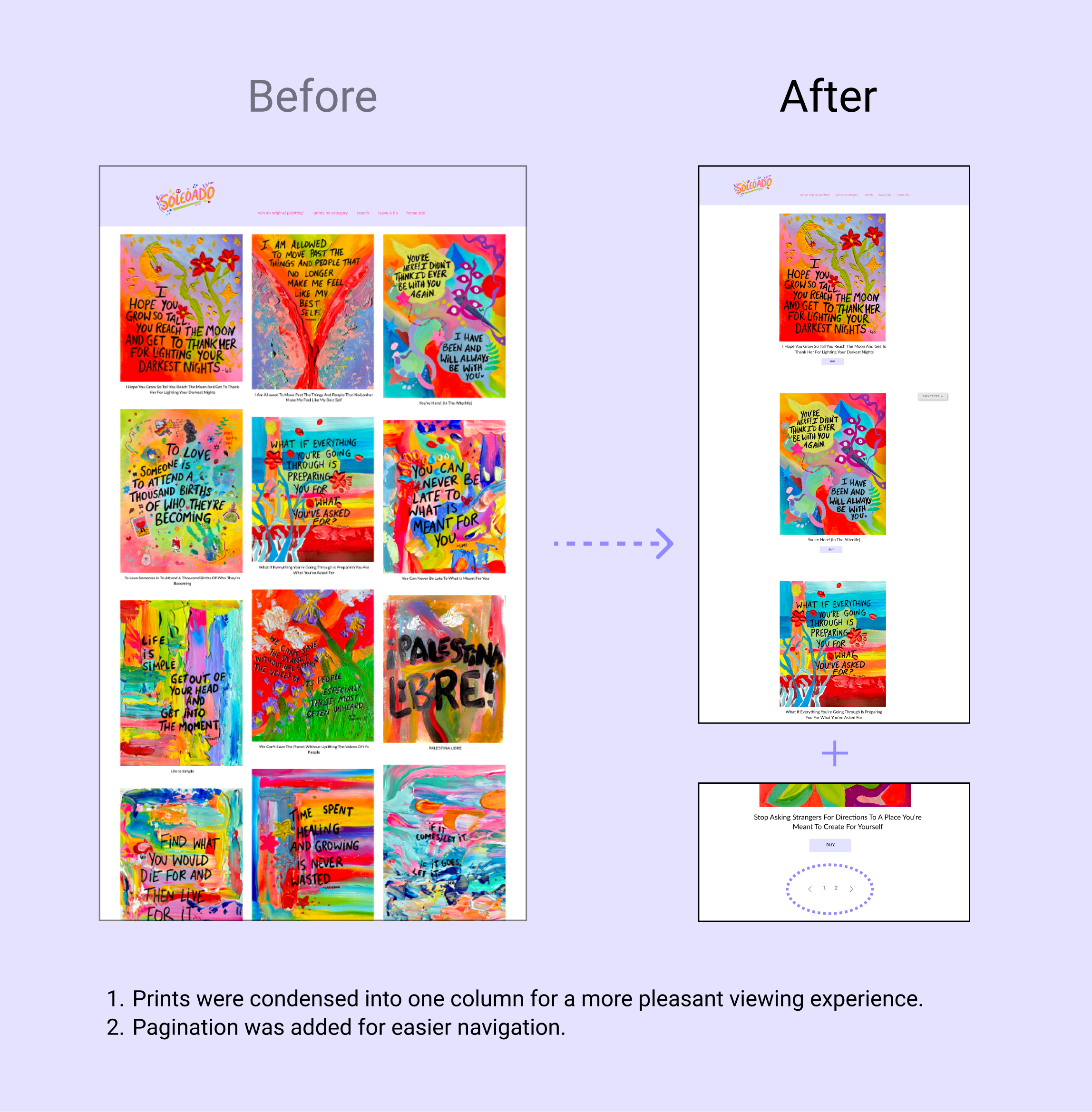 Before and after prints page