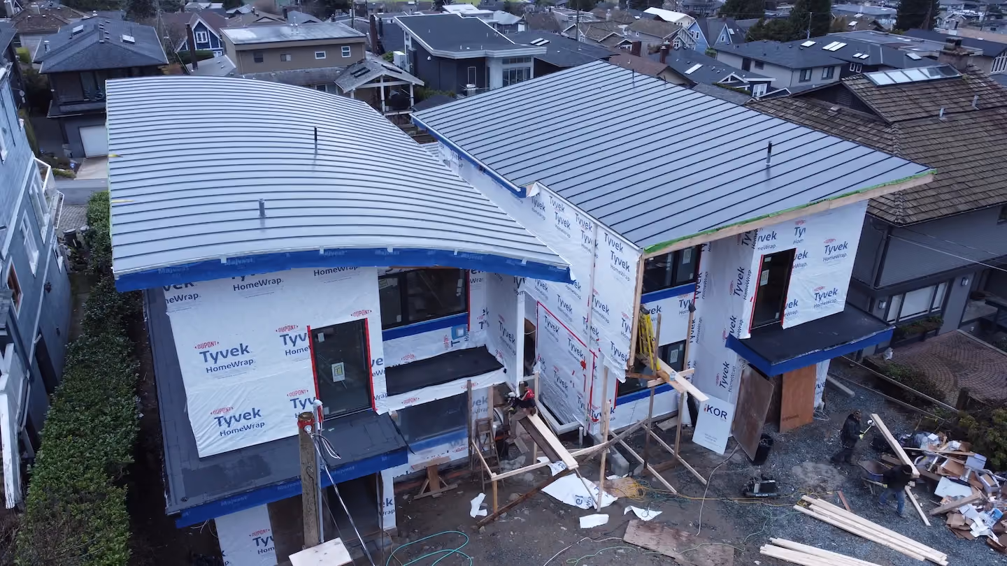 Metal roof installation in Vancouver, close-up detail