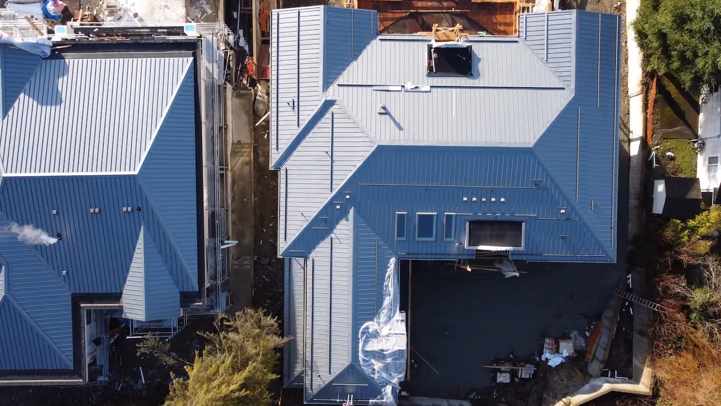 Metal roof installation in Vancouver, edge and trim detail