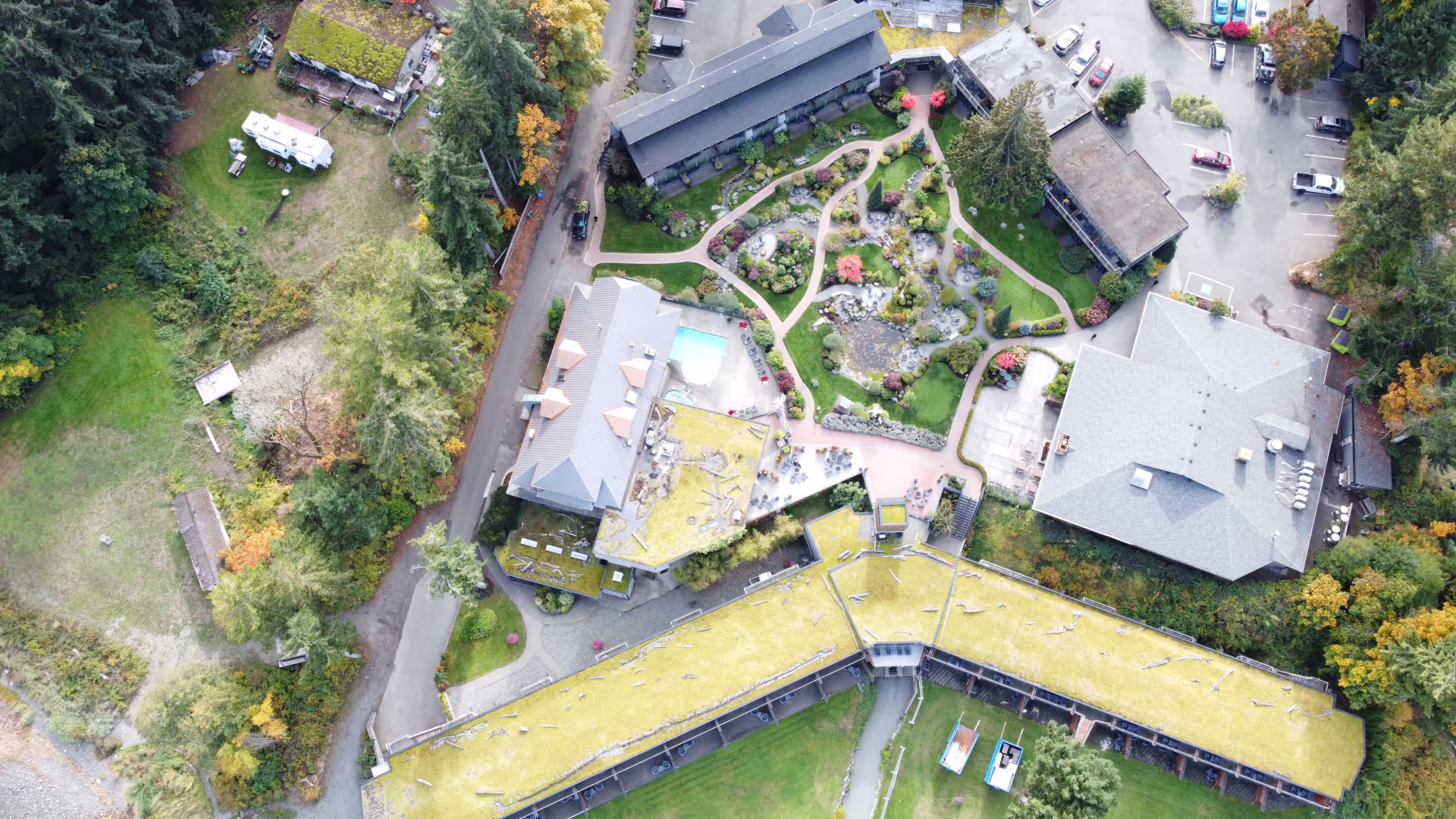 Kingfisher Resort roof replacement near Courtenay, BC