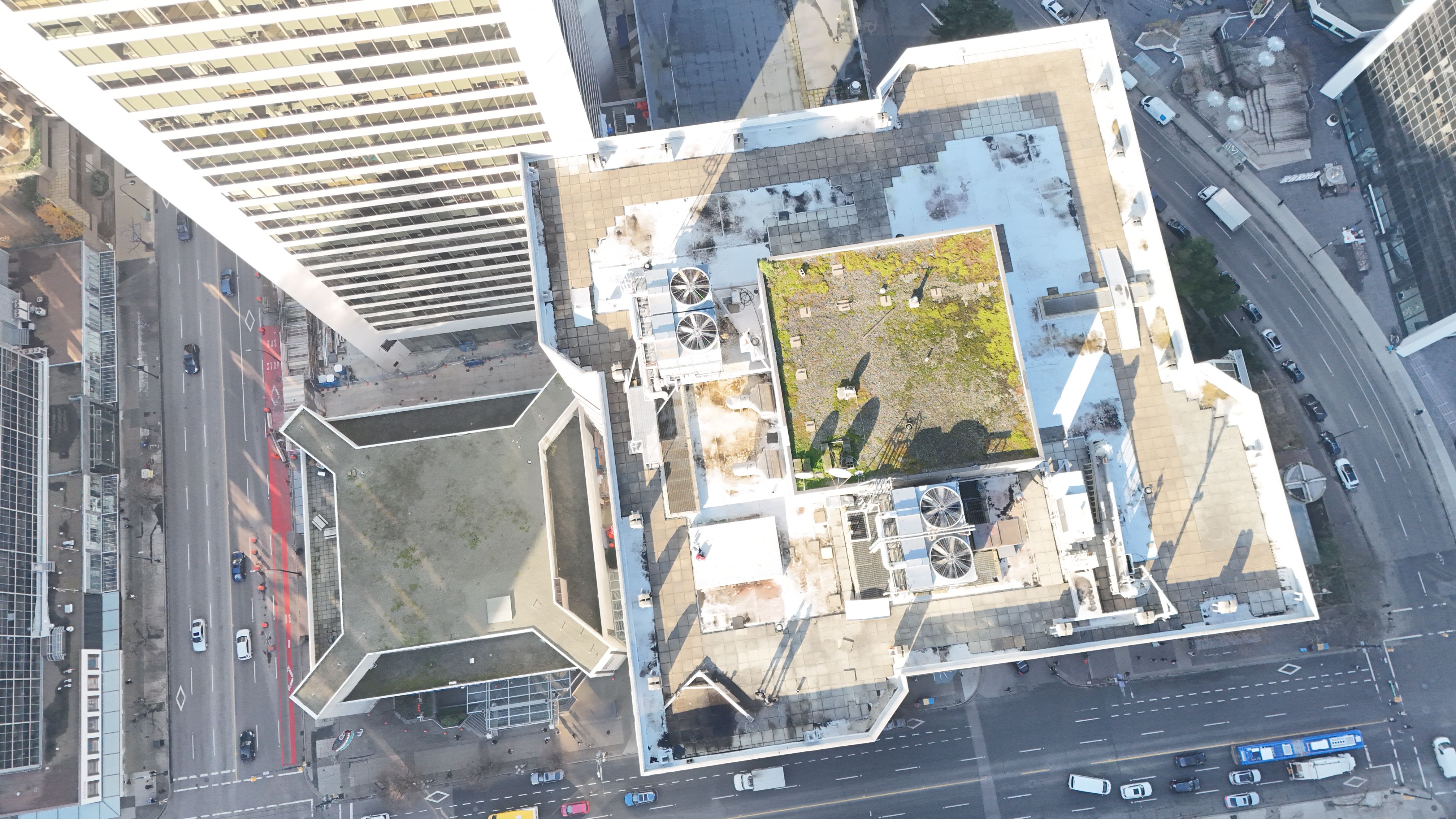 Hyatt Regency roof project on Burrard Street, Vancouver