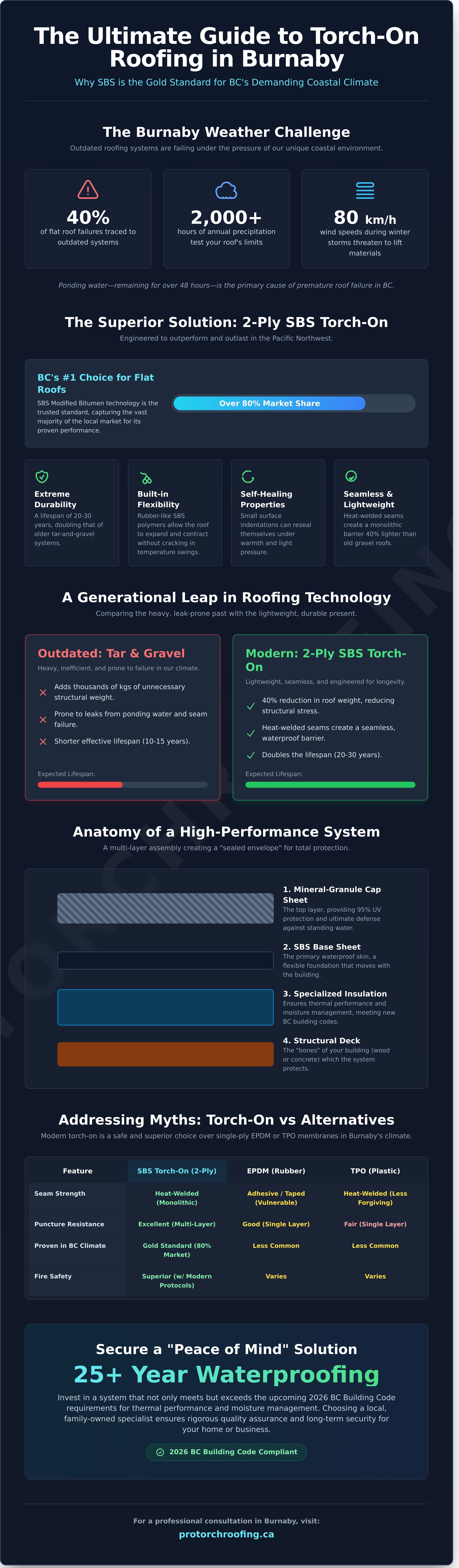 Torch on roofing Burnaby infographic - visual guide