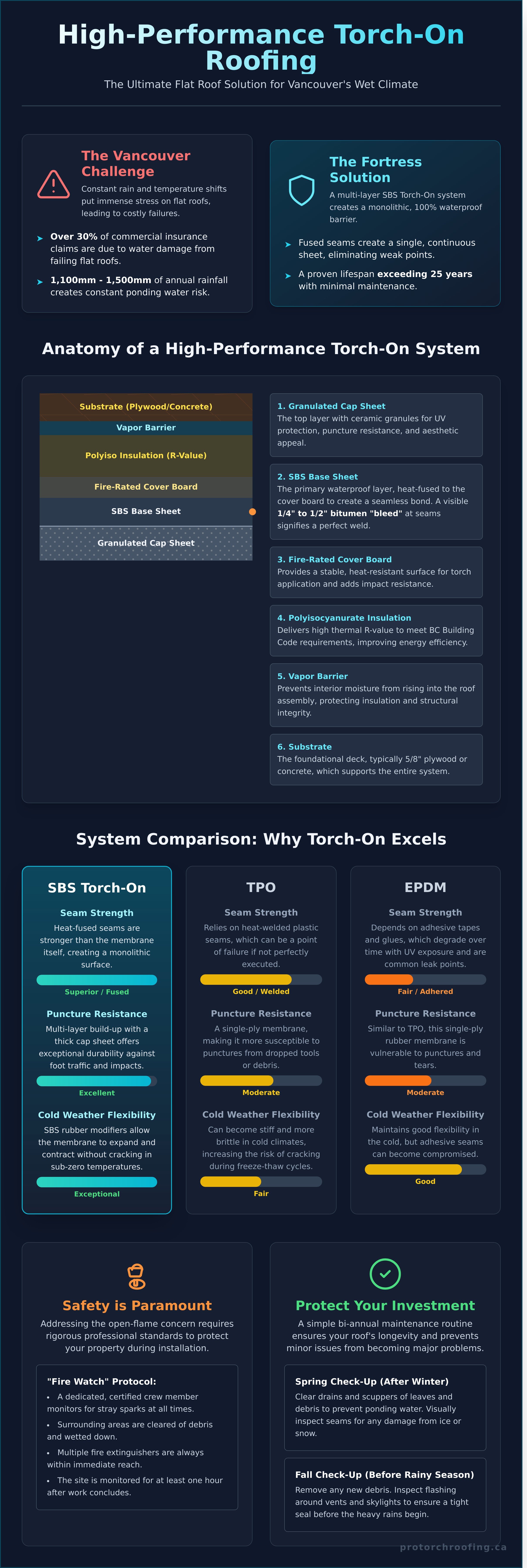Torch on roofing infographic - visual guide