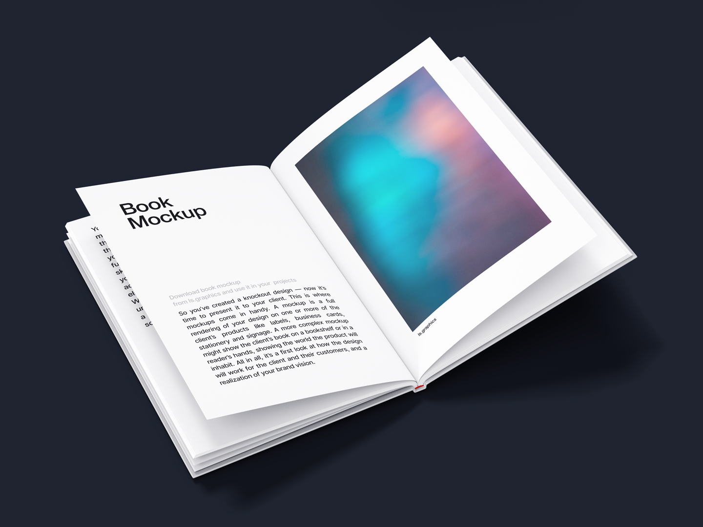 open hardcover book mock up