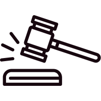Justice gavel icon – Legal decision and authority.