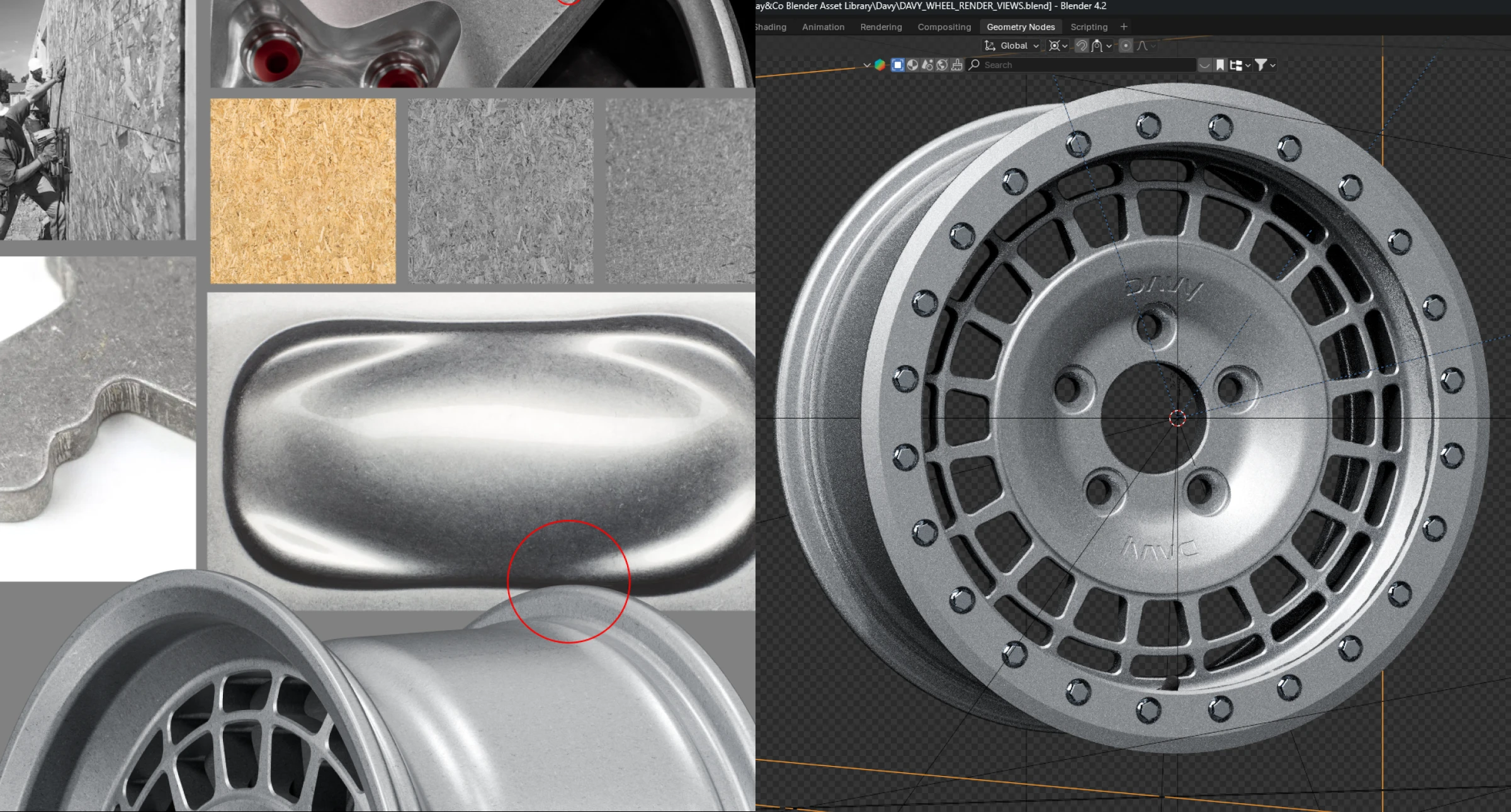 DAVY forged wheel development and prototyping — image [8] CMF Blender Development 3D Viz