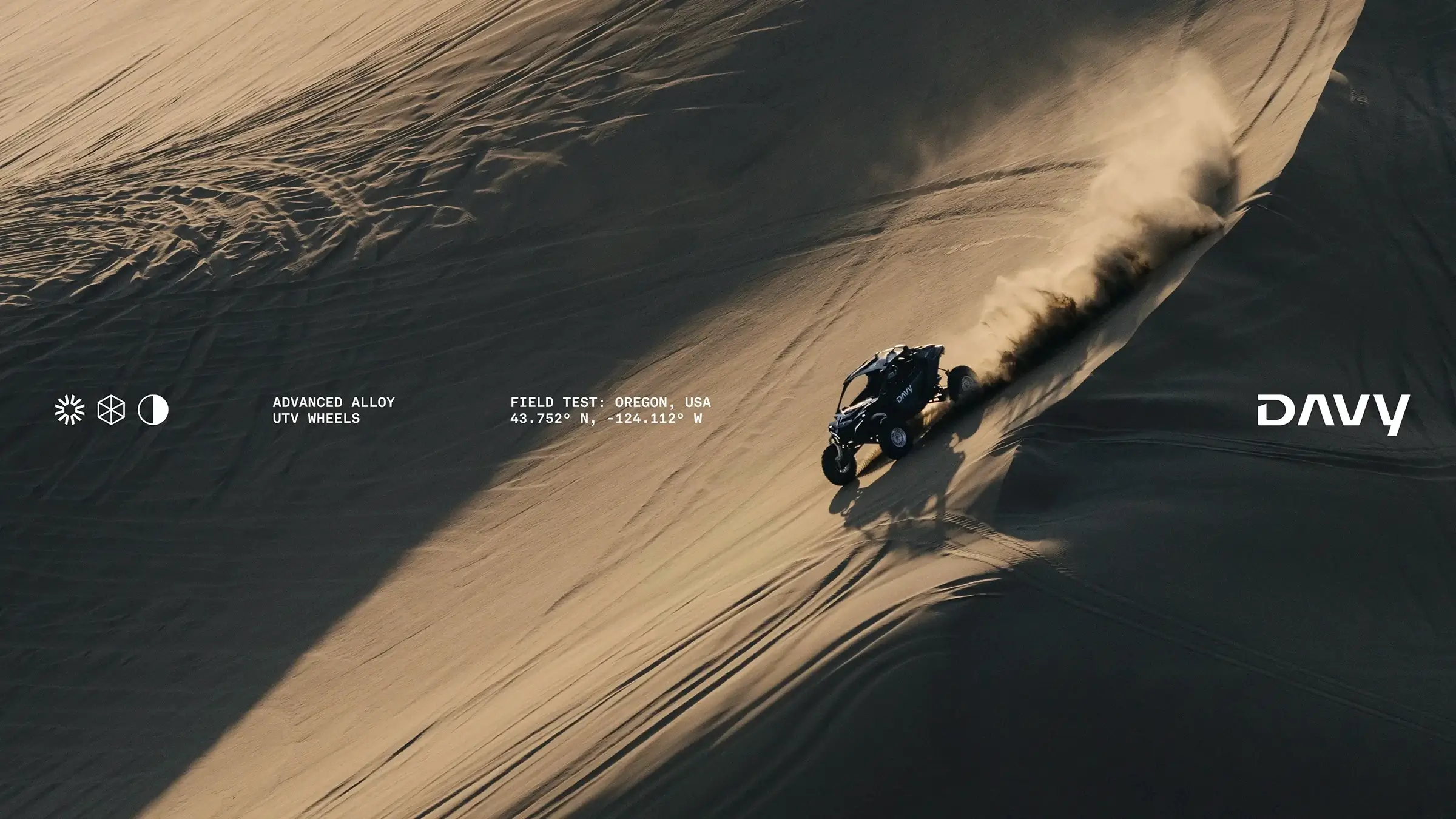 DAVY Powersports UTV riding through sand dunes