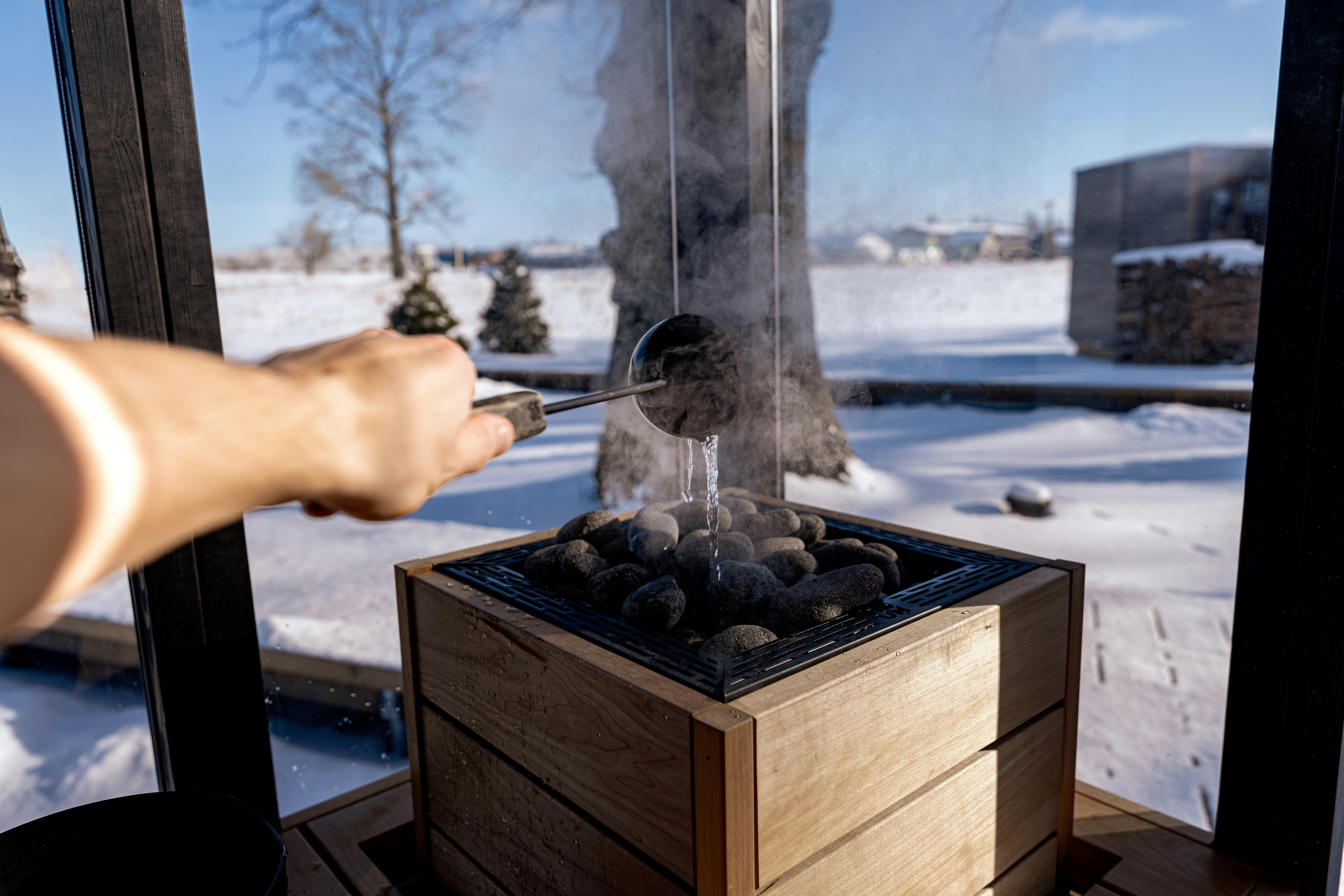 interior of outdoor sauna