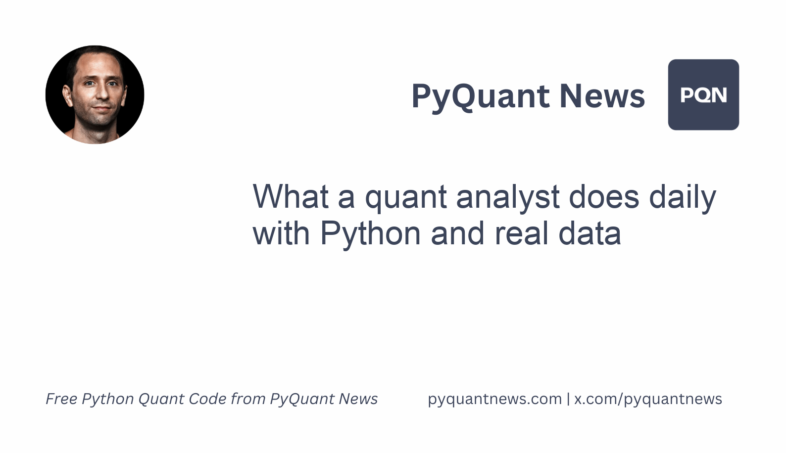 What a quant analyst does daily with Python and real data