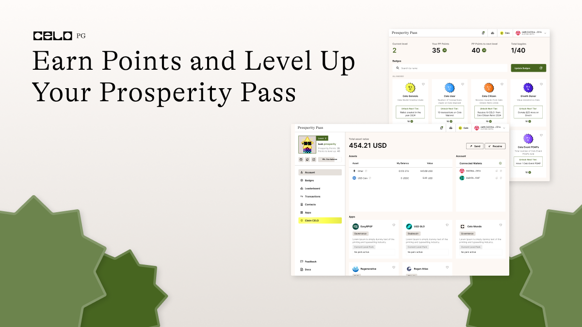Meet Prosperity Pass - your CeloPG Account