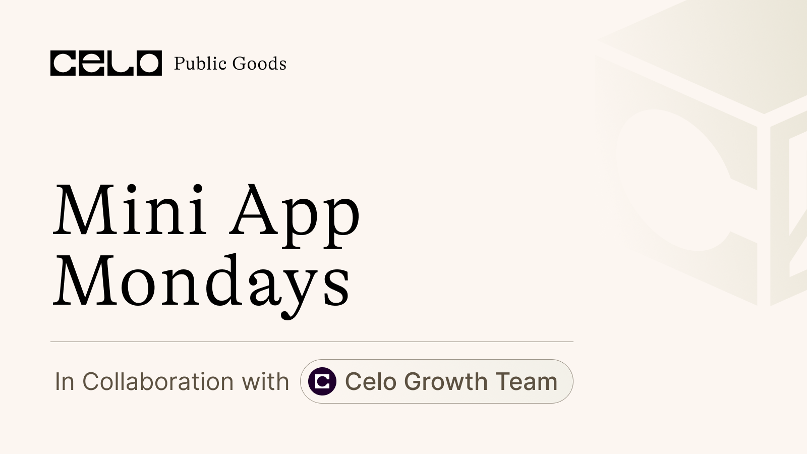Mini App Mondays