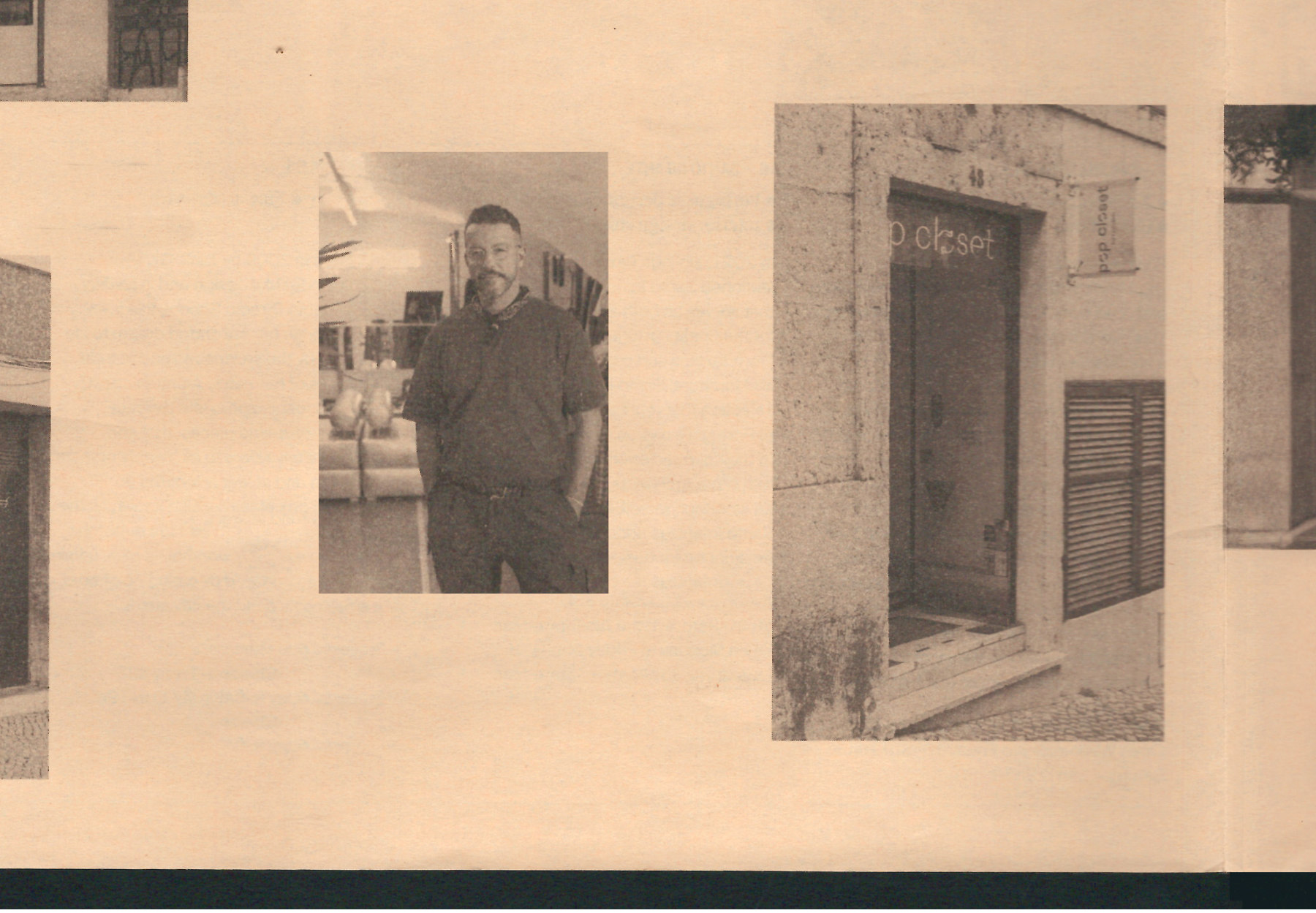 Image of Pop-Closet owner, António, and his store facade in Lisbon. Featured in wetheknot's guide for Lisbon's local shops.