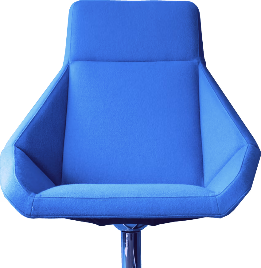 A comfy blue chair